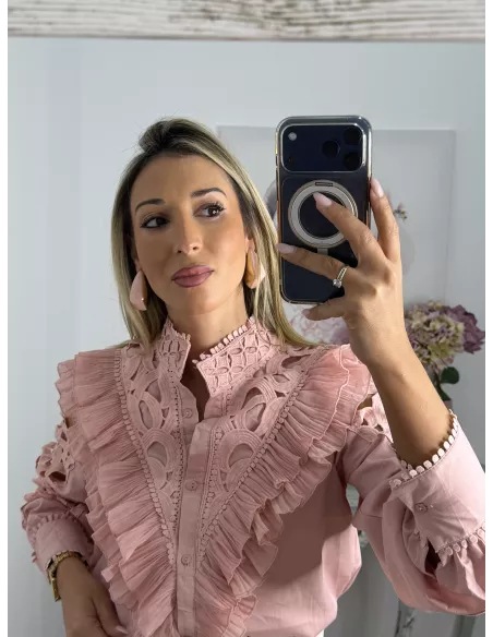 Pendientes dorado y rosa