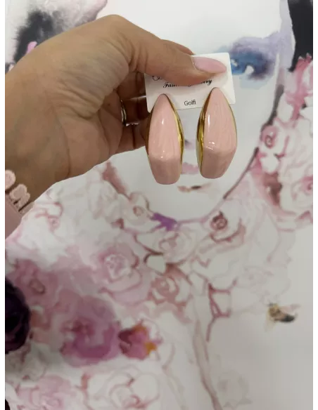 Pendientes dorado y rosa
