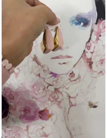 Pendientes dorado y rosa