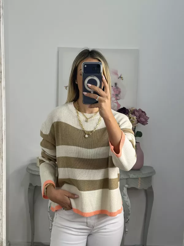 Jersey Davinia raya camel