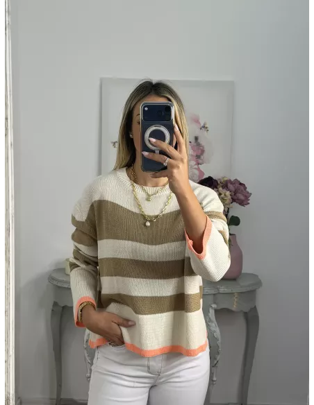 Jersey Davinia raya camel