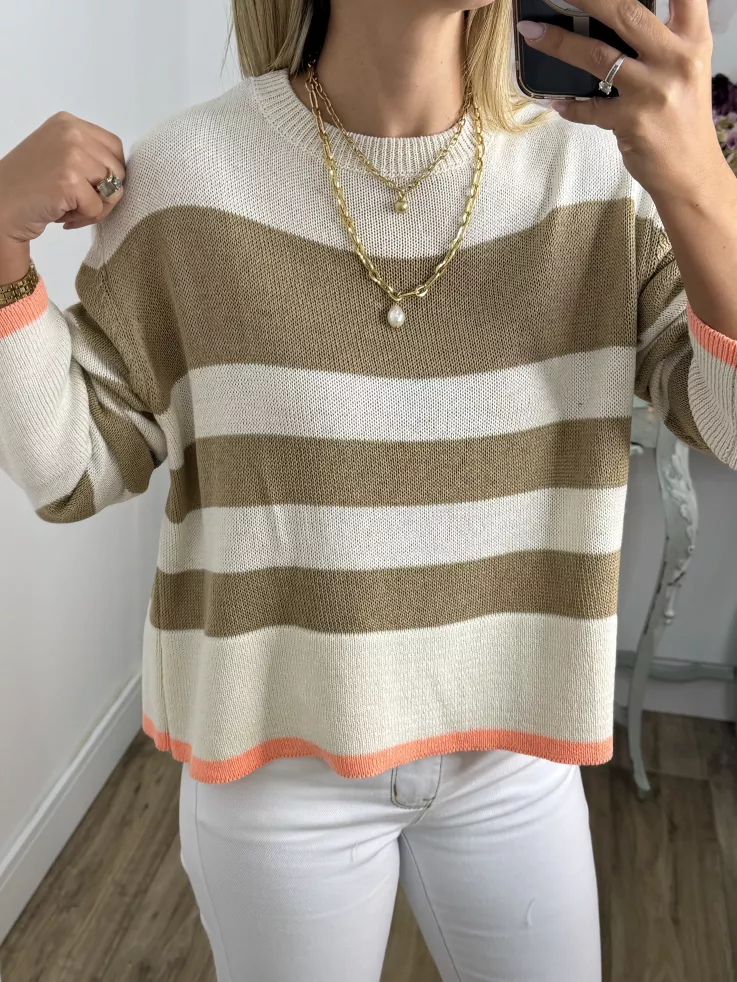 Jersey Davinia raya camel