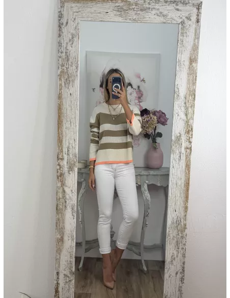 Jersey Davinia raya camel