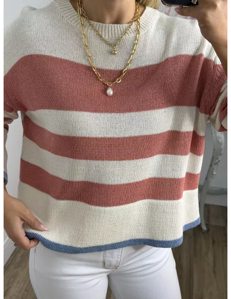 Jersey Davinia raya rosa