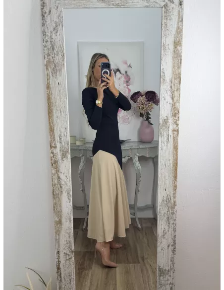 Vestido Jerez azul y biege