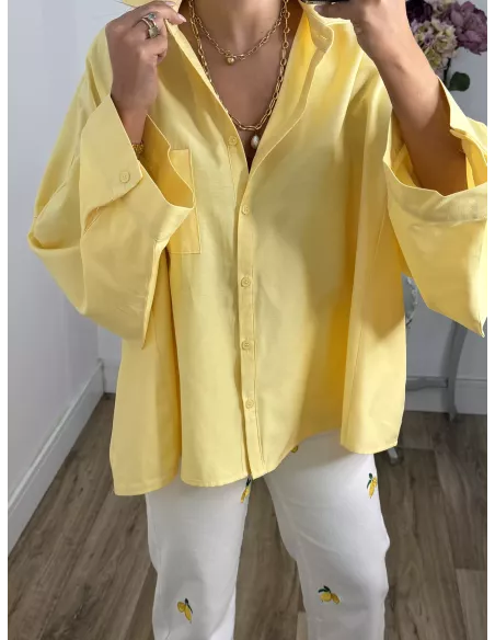 Camisa crop amarilla