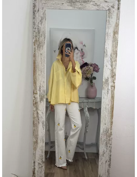 Camisa crop amarilla