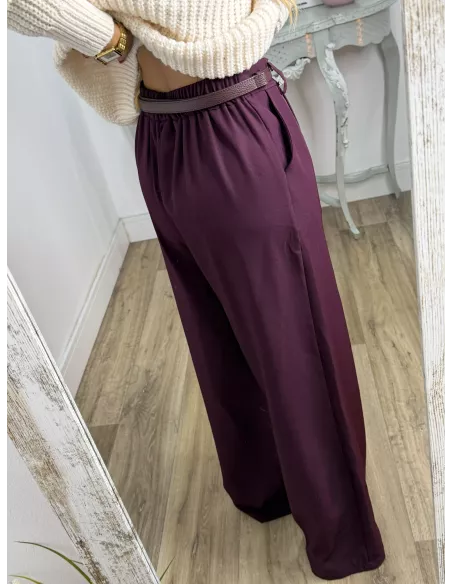Pantalón corte masculino burdeos