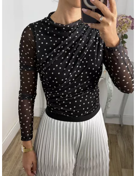 Body tull  linares negro y beige