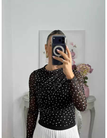 Body tull  linares negro y beige