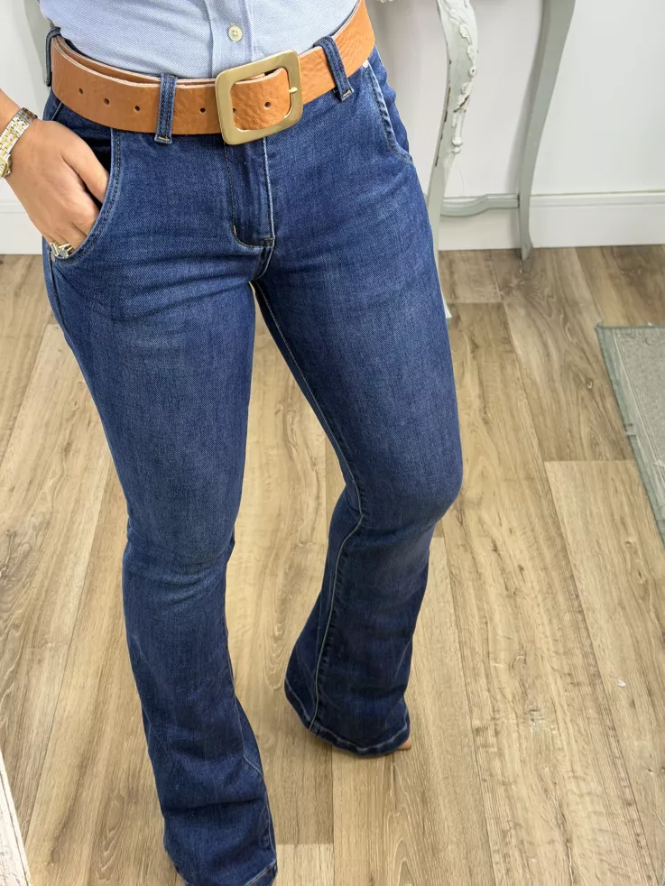 Cinturón piel camel hebilla dorada