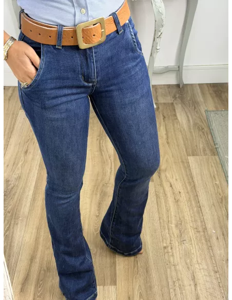 Cinturón piel camel hebilla dorada