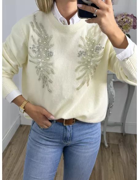 Jersey alas hueso lentejuelas