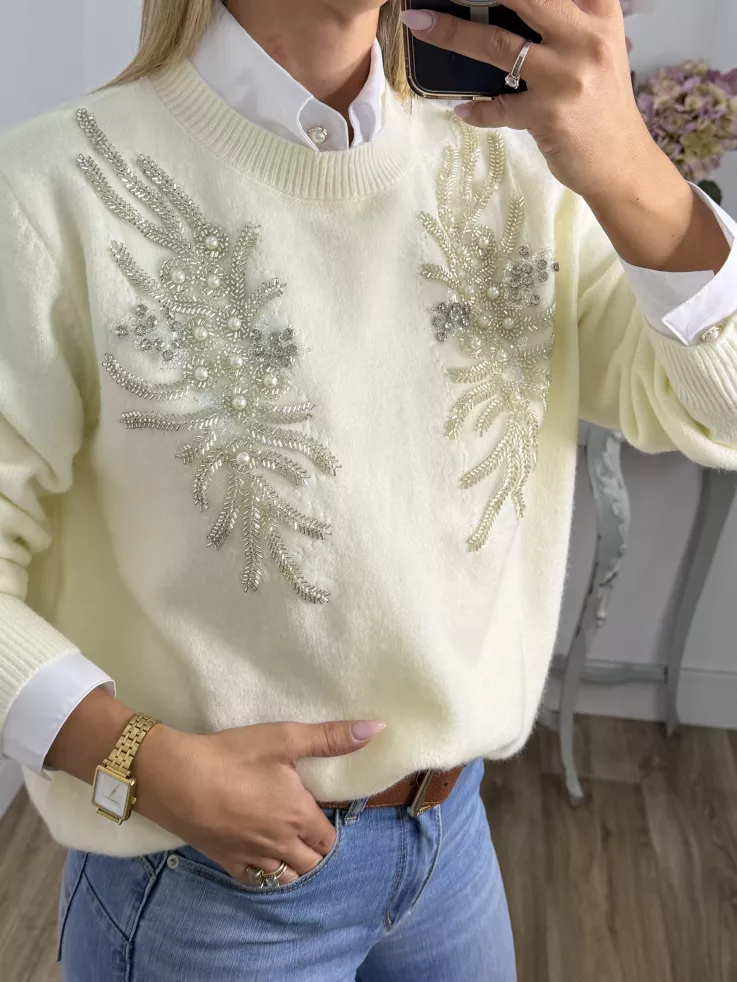 Jersey alas hueso lentejuelas