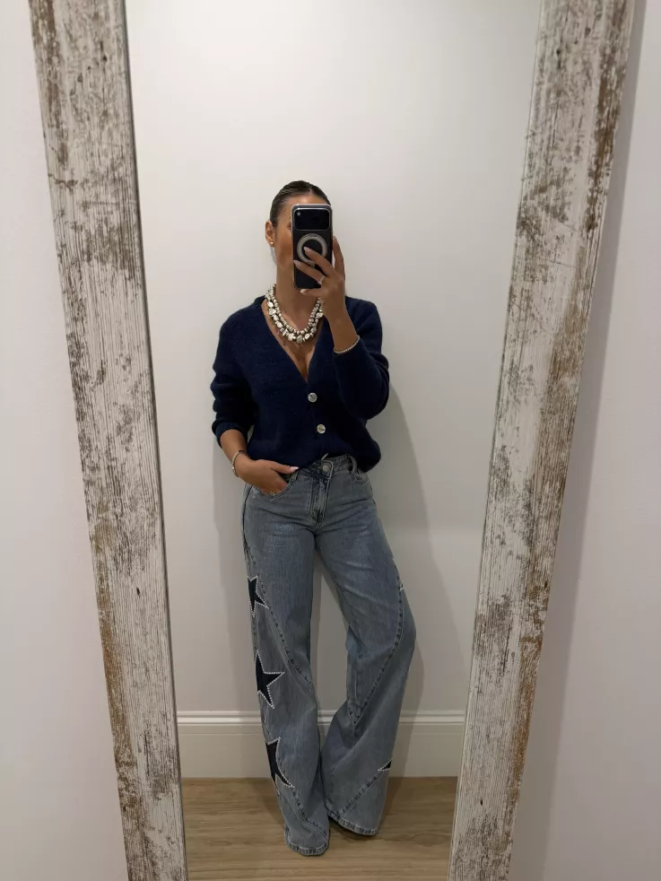 Jeans denim estrella azul