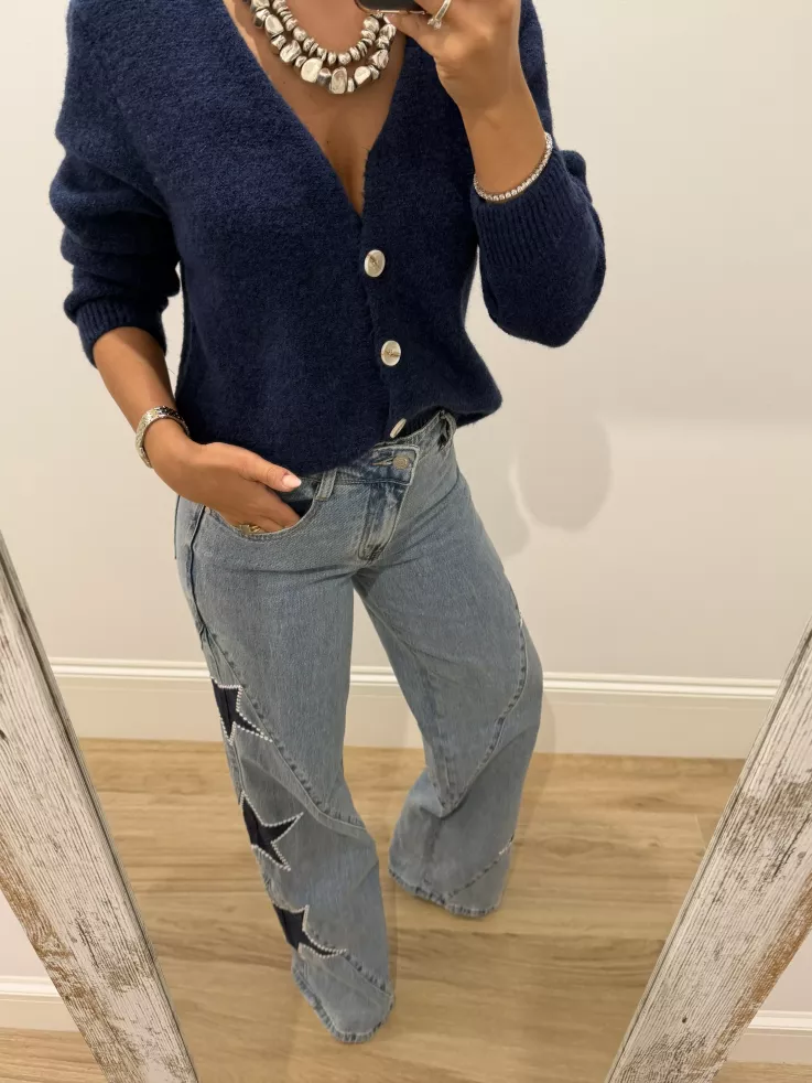 Jeans denim estrella azul