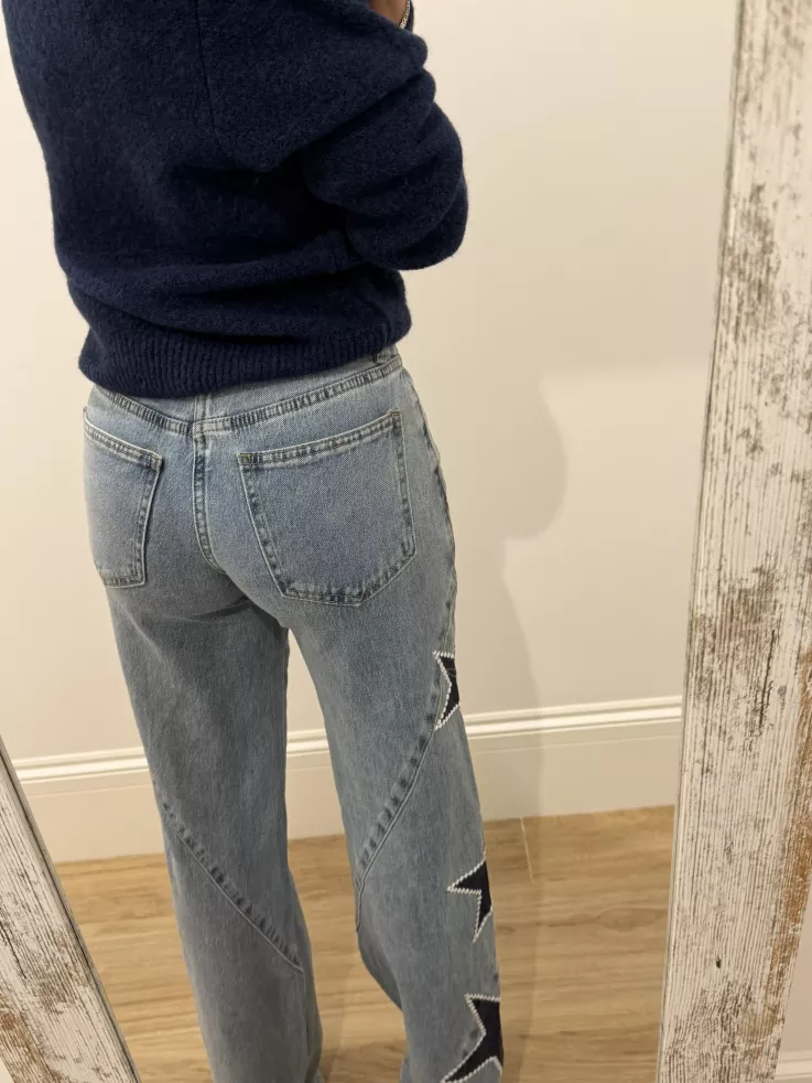 Jeans denim estrella azul
