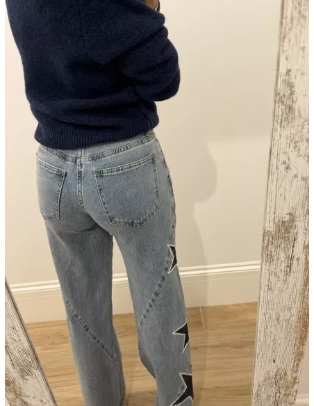 Jeans denim estrella azul
