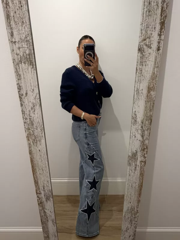 Jeans denim estrella azul