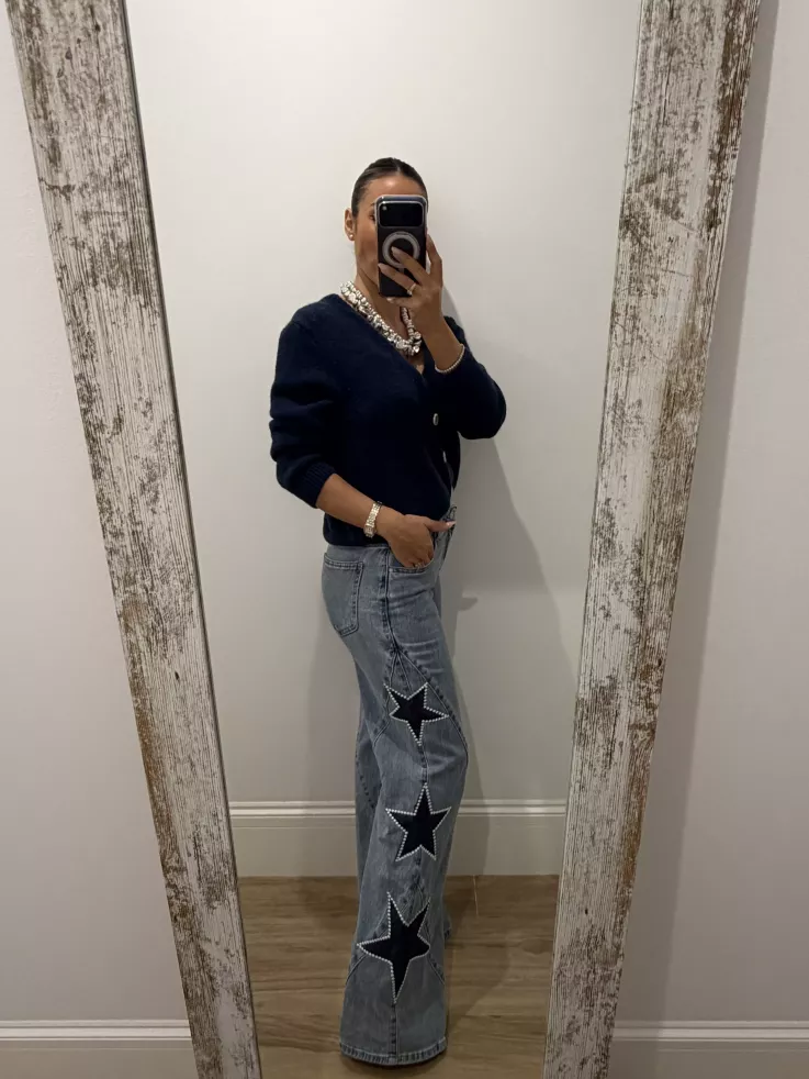 Jeans denim estrella azul