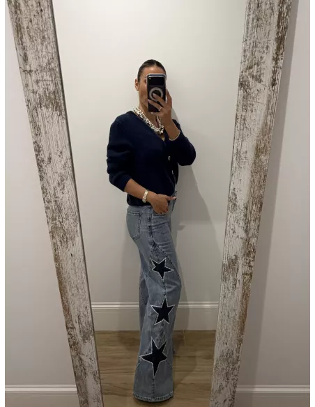 Jeans denim estrella azul