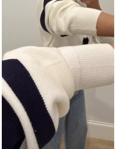 Jersey California blanco y azul marino