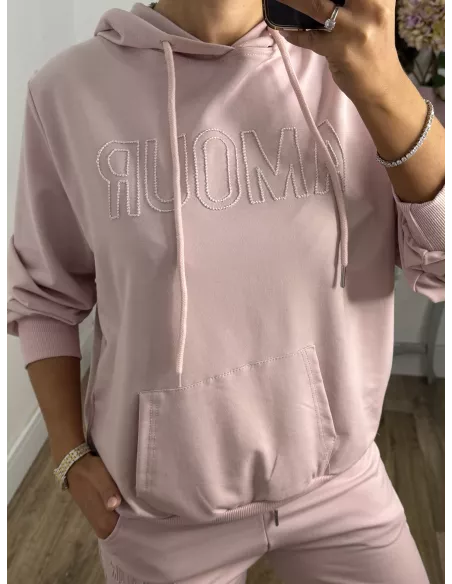 Conjunto sport Amour rosa