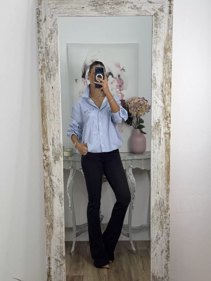 Camisa Bomber de rayas letras New York