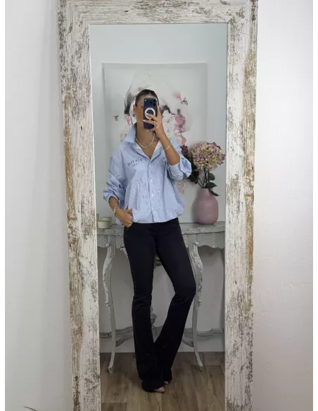 Camisa Bomber de rayas letras New York