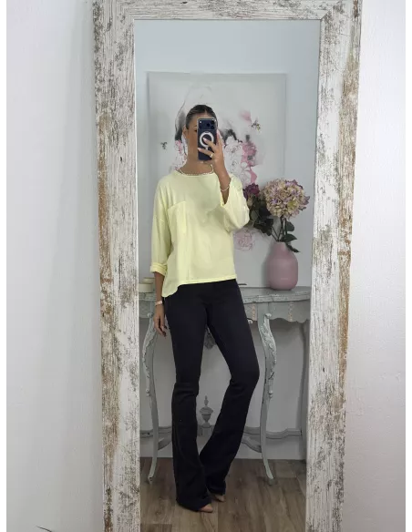 Camiseta Algodón bolsillo amarilla