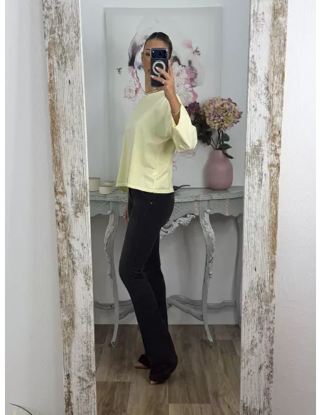 Camiseta Algodón bolsillo amarilla