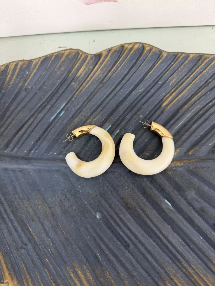 Pendientes aro carey y dorado