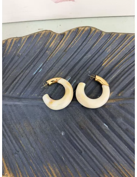 Pendientes aro carey y dorado