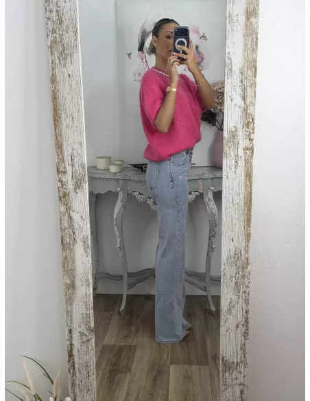 Jeans corazones rosa