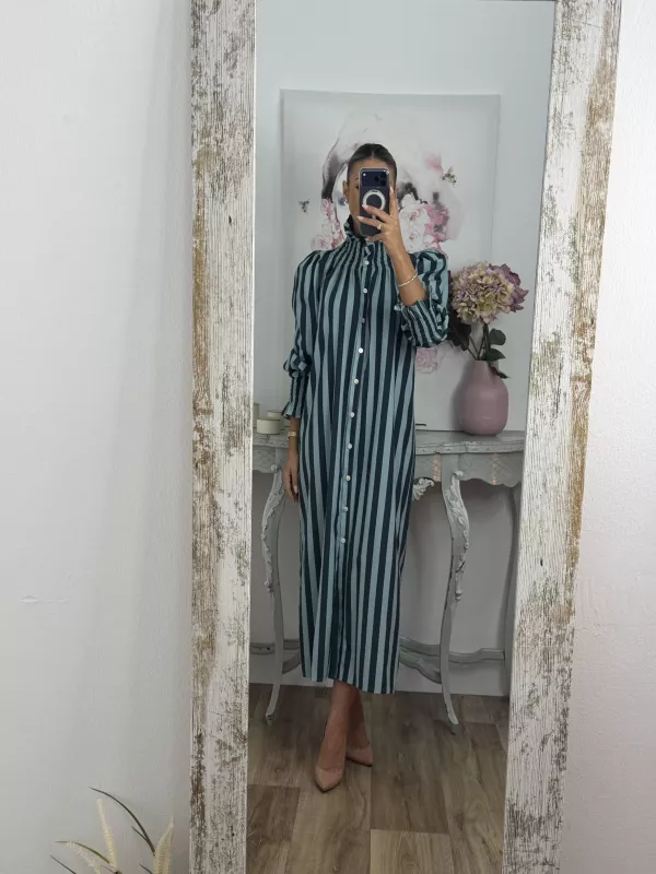 Vestido rayas anchas azules