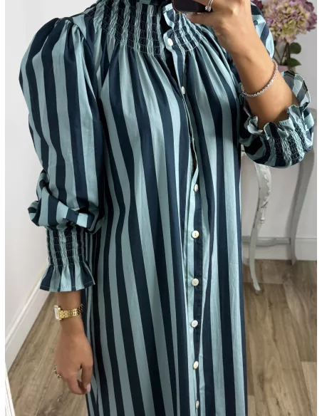 Vestido rayas anchas azules