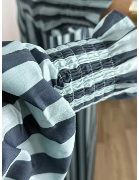 Vestido rayas anchas azules