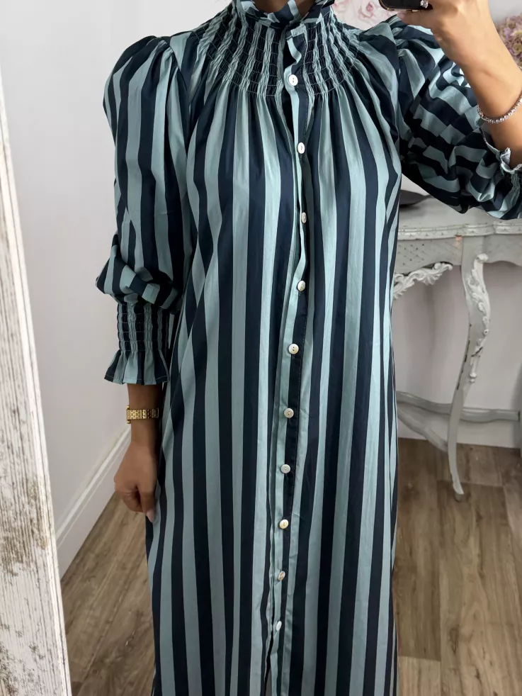 Vestido rayas anchas azules