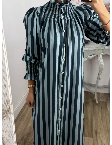 Vestido rayas anchas azules
