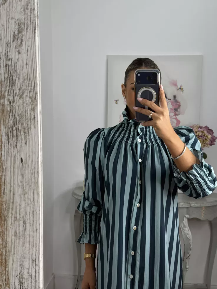 Vestido rayas anchas azules