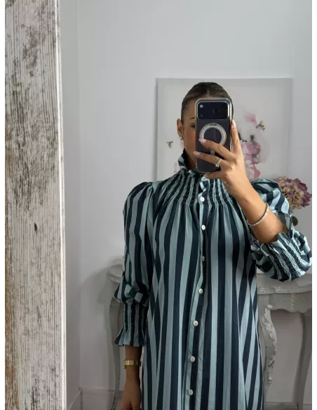 Vestido rayas anchas azules