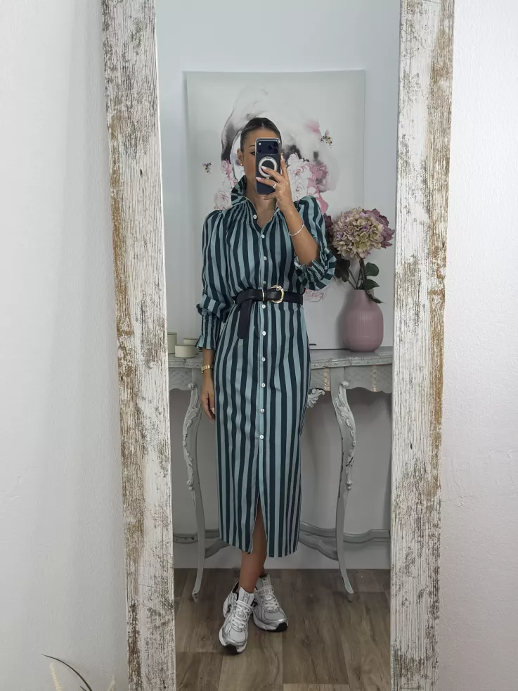 Vestido rayas anchas azules