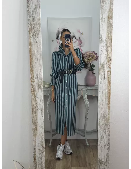 Vestido rayas anchas azules