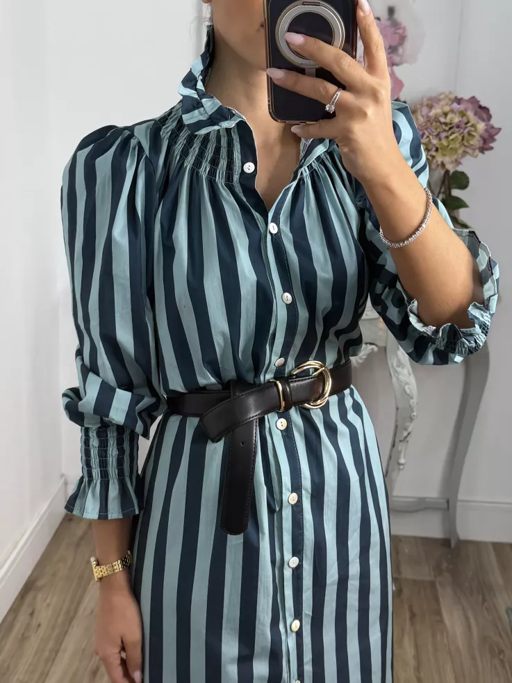 Vestido rayas anchas azules