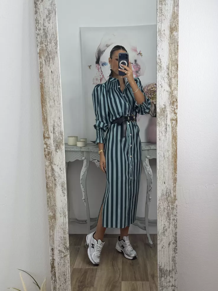 Vestido rayas anchas azules