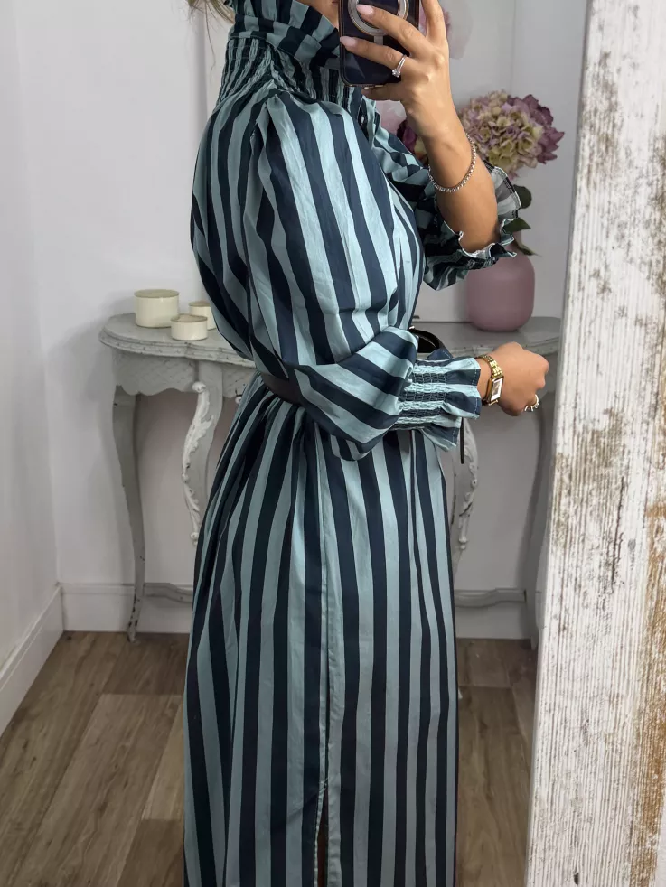 Vestido rayas anchas azules