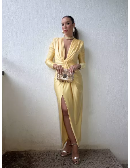 Vestido Oriana amarillo manga larga
