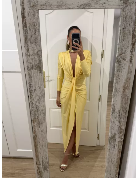 Vestido Oriana amarillo manga larga