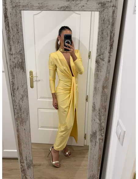 Vestido Oriana amarillo manga larga