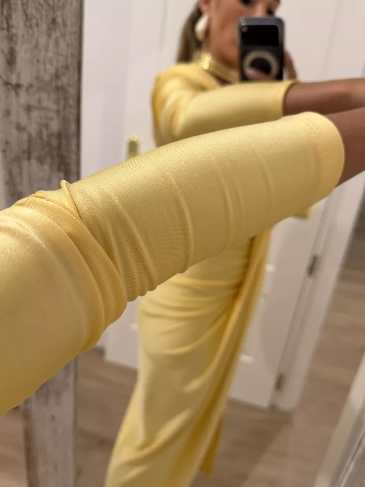 Vestido Oriana amarillo manga larga
